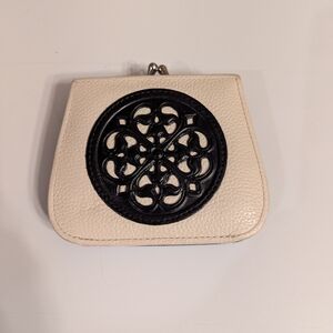 Brighton Cream and Black Clutch with Mandala Design